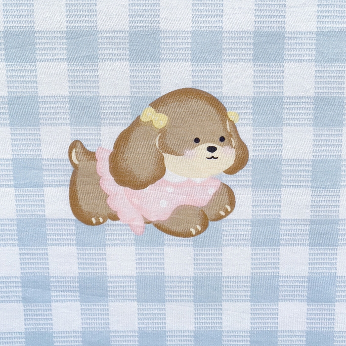 91家纺网 家纺一手货源 找家纺 春雨家居 2025新款春夏卡通印花全棉单枕套 15.星星发夹狗