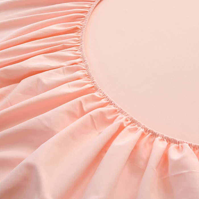 91家纺网 家纺一手货源 找家纺 梵巢2025新款水洗棉纯色单床笠 玉色