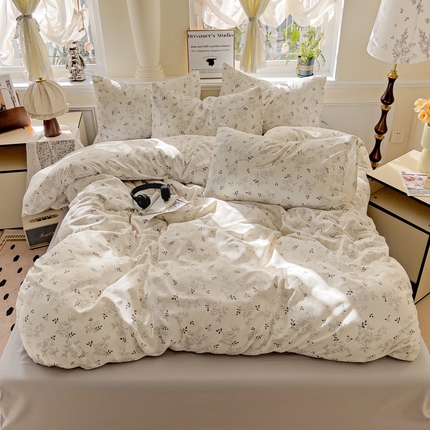 逸尚阁 2025新款针织双层纱印花四件套（提供买家秀） 云岚