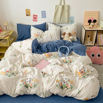 91家纺网 家纺一手货源 找家纺 （总）卡斯诺家纺馆 2025新款水洗云朵棉四件套【下载文件夹包含买家秀】