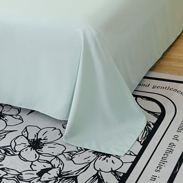 91家纺网 家纺一手货源 找家纺 梵巢2025新款水洗棉床单三件套 嫩绿