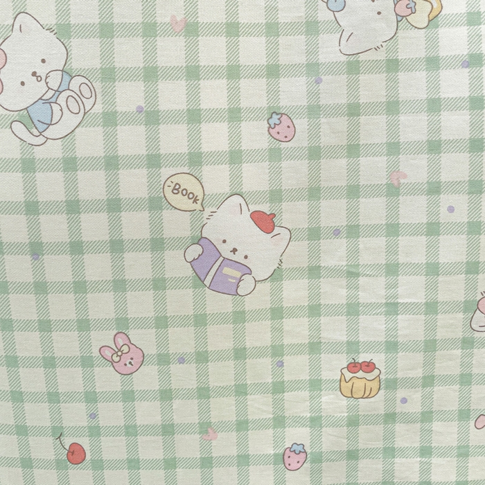 91家纺网 家纺一手货源 找家纺 春雨家居 2025新款春夏卡通印花全棉单被套 甜美梦境-绿