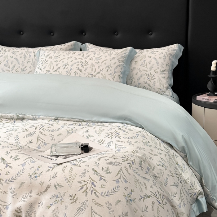 91家纺网 家纺一手货源 找家纺 迷尚家居 2025新款100%莱赛尔数码印花四件套 小音禾