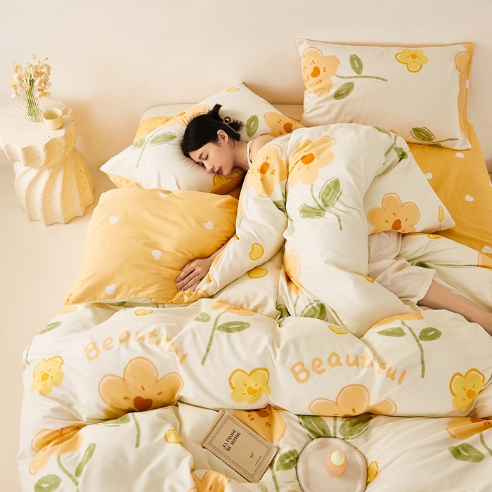 91家纺网 家纺一手货源 找家纺 潮邦创意家居 2025特价春夏新款13070全棉四件套 【第一批】 向阳花开