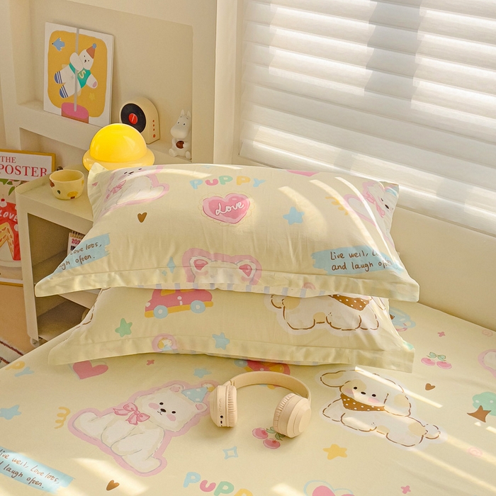 91家纺网 家纺一手货源 找家纺 春雨家居 2025新款春夏卡通印花全棉单枕套 13.萌趣乐园