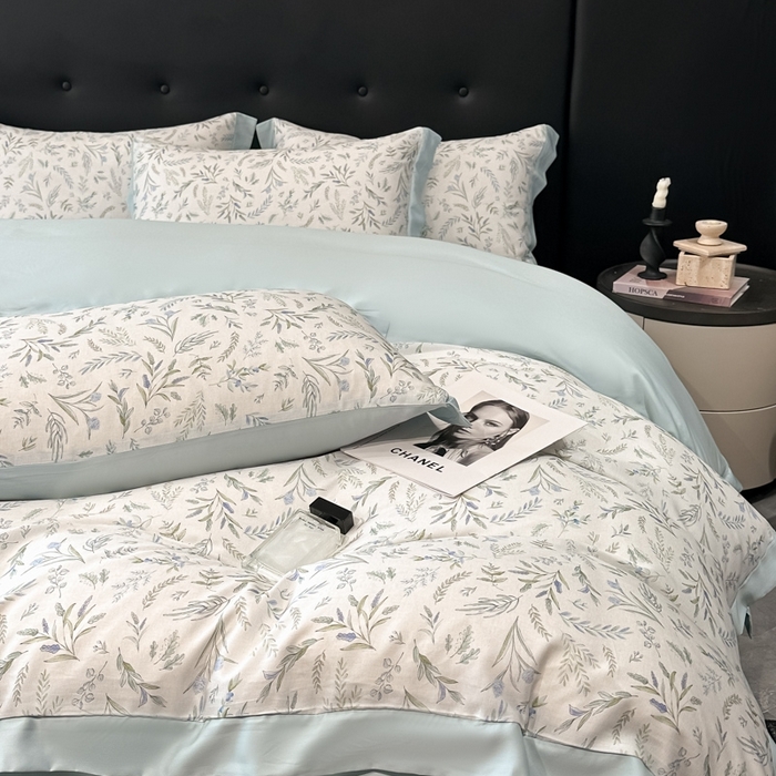 91家纺网 家纺一手货源 找家纺 迷尚家居 2025新款100%莱赛尔数码印花四件套 小音禾