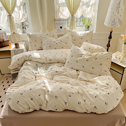 逸尚阁 2025新款针织双层纱印花四件套（提供买家秀） 萌宠