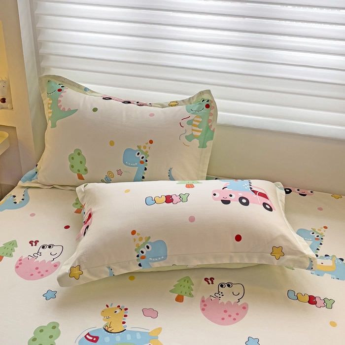 91家纺网 家纺一手货源 找家纺 春雨家居 2025新款春夏卡通印花全棉单枕套 5.快乐旅行