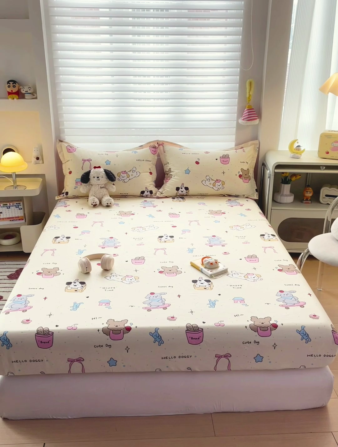 91家纺网 家纺一手货源 找家纺 春雨家居 2025新款春夏卡通印花全棉单床笠 可爱颂