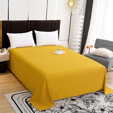 梵巢2025新款水洗棉纯色单品床单（风格一） 姜黄