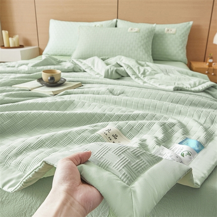 91家纺网 家纺一手货源 找家纺 （总）招财星家纺 2025新款A类华夫格夏被四件套大豆纤维空调被夏凉被直播供货可过检