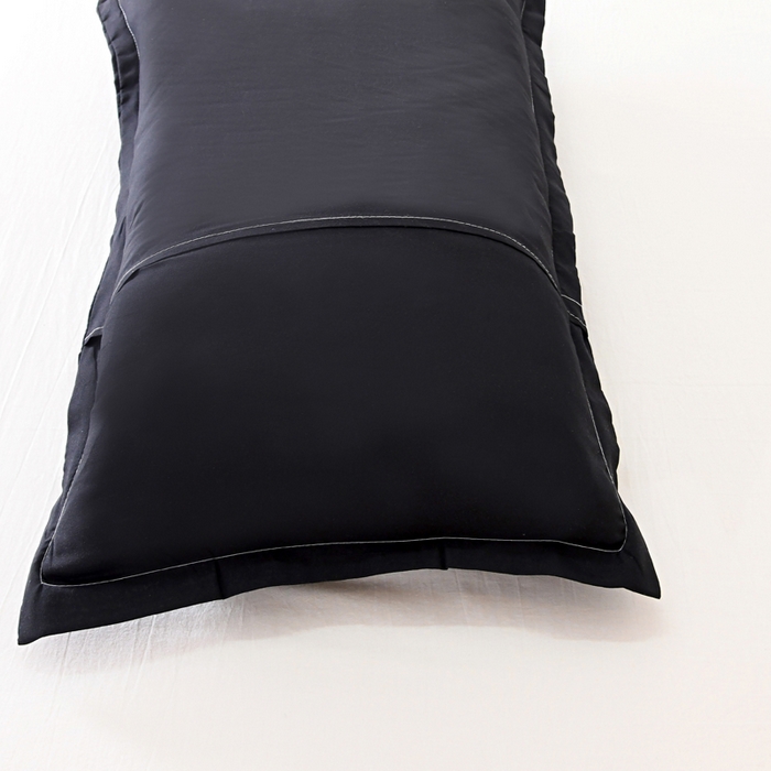 91家纺网 家纺一手货源 找家纺 梵巢2025新款水洗棉纯色单品枕套 黑色