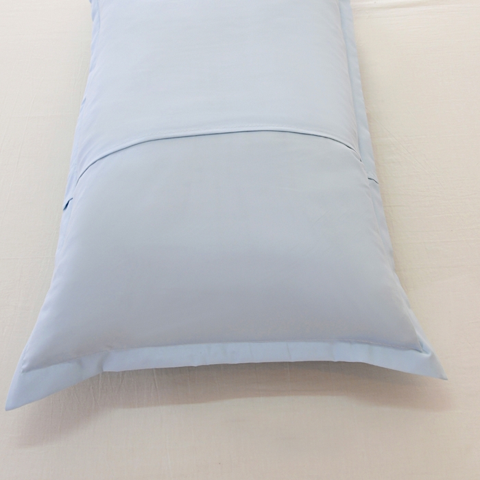 91家纺网 家纺一手货源 找家纺 梵巢2025新款水洗棉纯色单品枕套 浅天蓝