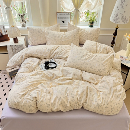 逸尚阁 2025新款针织双层纱印花四件套（提供买家秀） 安琪拉