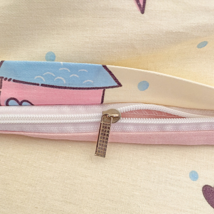 91家纺网 家纺一手货源 找家纺 春雨家居 2025新款春夏卡通印花全棉单被套 可爱颂