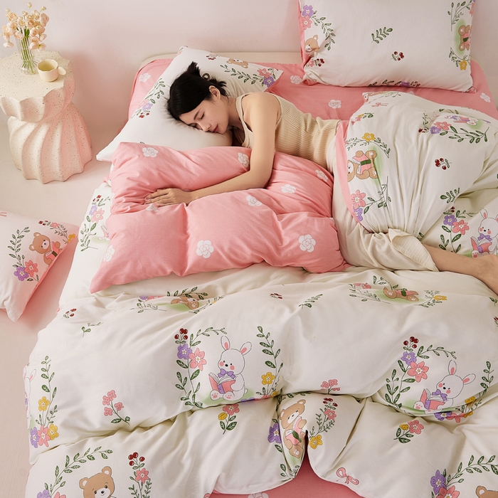 91家纺网 家纺一手货源 找家纺 潮邦创意家居 2025特价春夏新款13070全棉四件套 【第一批】 缤纷花园