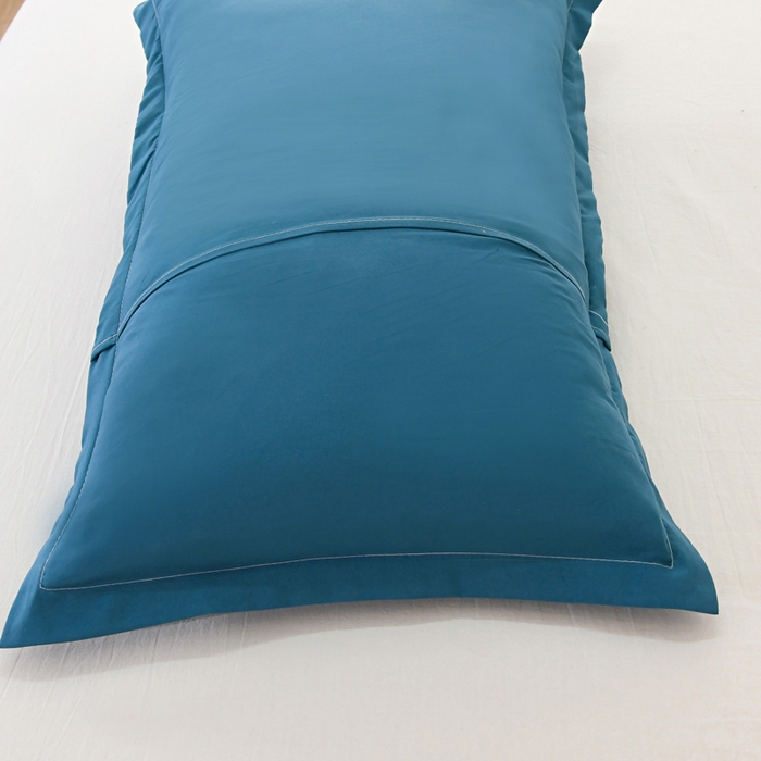 91家纺网 家纺一手货源 找家纺 梵巢2025新款水洗棉纯色单品枕套 海青