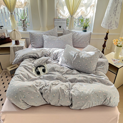 逸尚阁 2025新款针织双层纱印花四件套（提供买家秀） 繁花