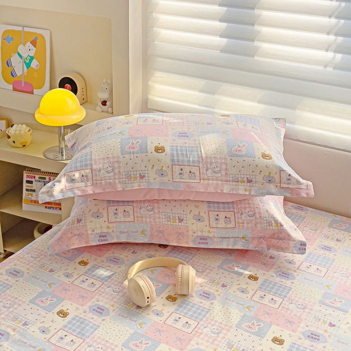 91家纺网 家纺一手货源 找家纺 春雨家居 2025新款春夏卡通印花全棉单枕套 14.甜心乐园