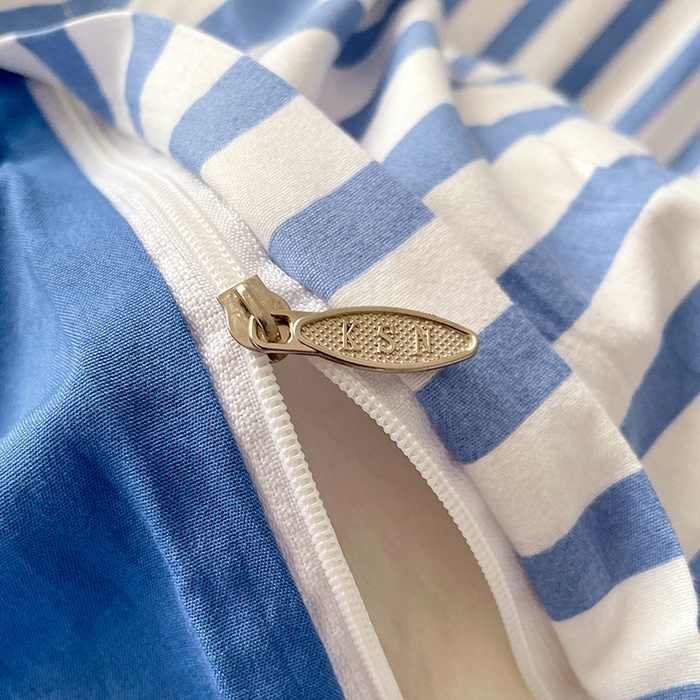 91家纺网 家纺一手货源 找家纺 卡斯诺家纺馆 2025新款水洗云朵棉四件套【下载文件夹包含买家秀】 甜辣风-蔚蓝条