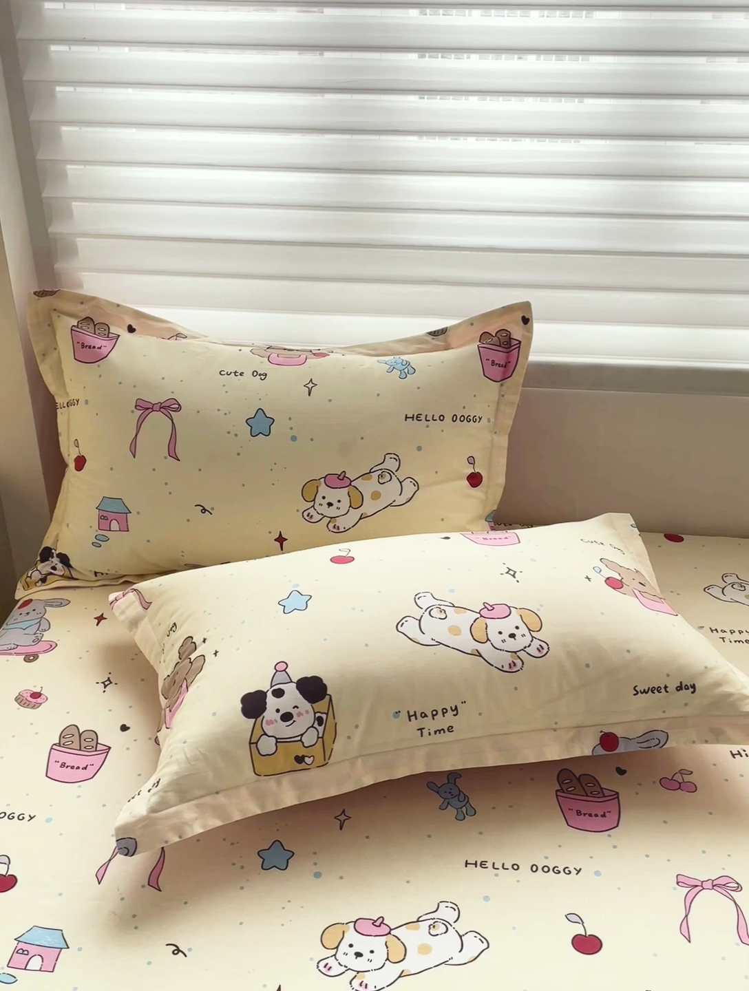 91家纺网 家纺一手货源 找家纺 春雨家居 2025新款春夏卡通印花全棉单枕套 4.可爱颂