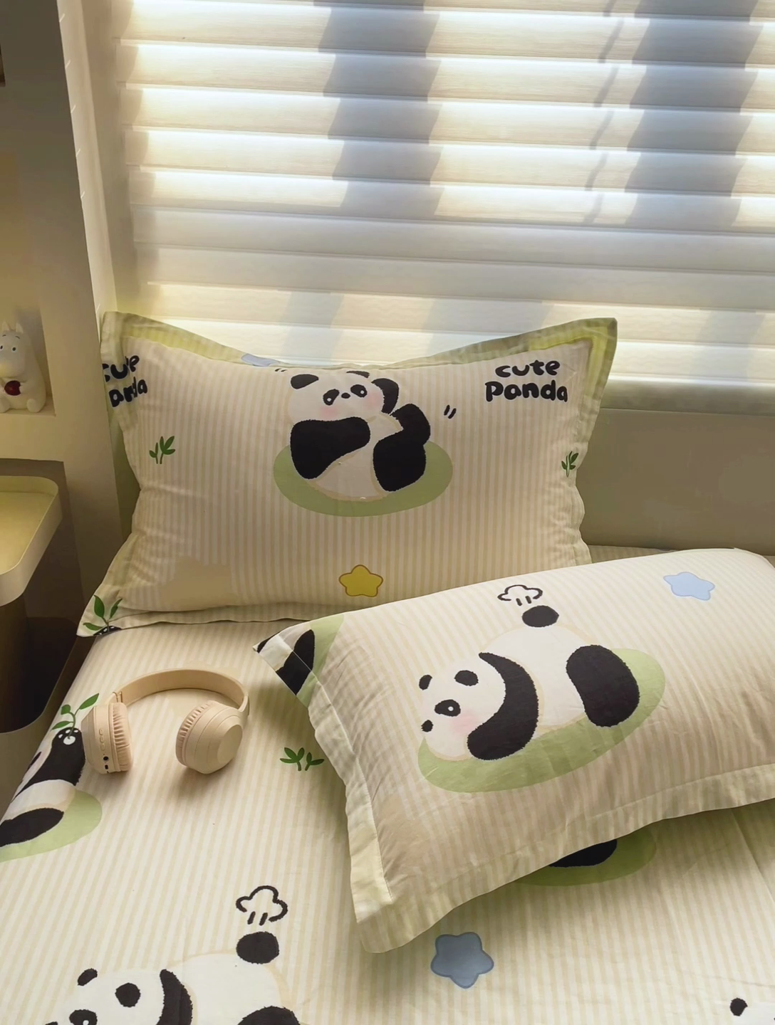 91家纺网 家纺一手货源 找家纺 春雨家居 2025新款春夏卡通印花全棉单枕套 1.小熊猫