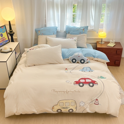 91家纺网 家纺一手货源 找家纺 （总）博雅 2025新款全棉贴布绣卡通四件套