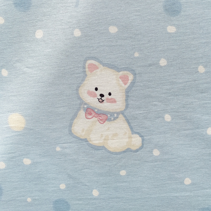 91家纺网 家纺一手货源 找家纺 春雨家居 2025新款春夏卡通印花全棉单枕套 9.蓝色泡芙狗