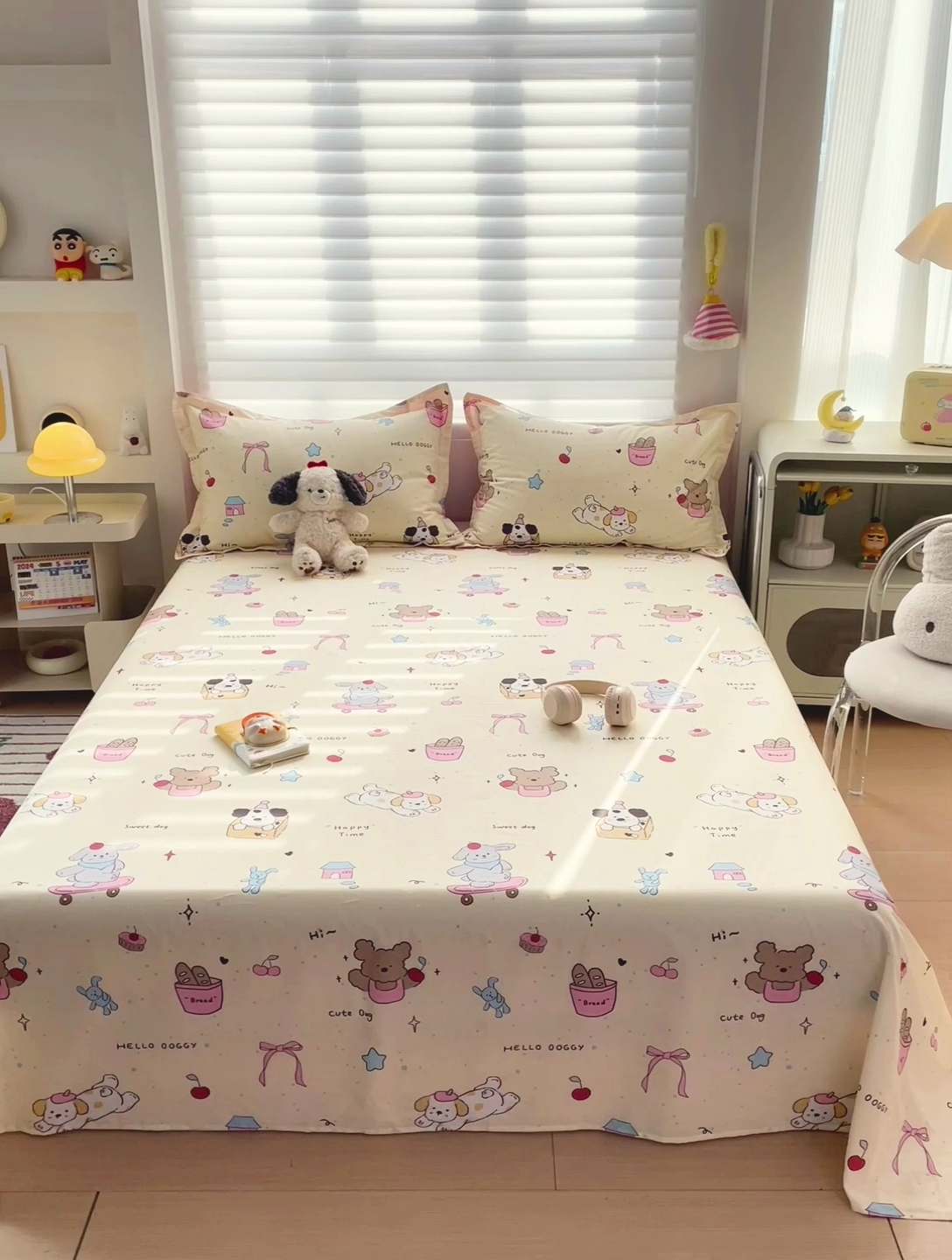91家纺网 家纺一手货源 找家纺 春雨家居 2025新款春夏卡通印花全棉单床单 可爱颂