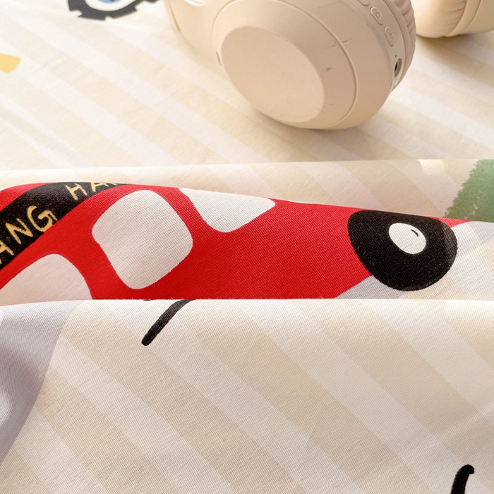 91家纺网 家纺一手货源 找家纺 春雨家居 2025新款春夏卡通印花全棉单枕套 2.汽车世界