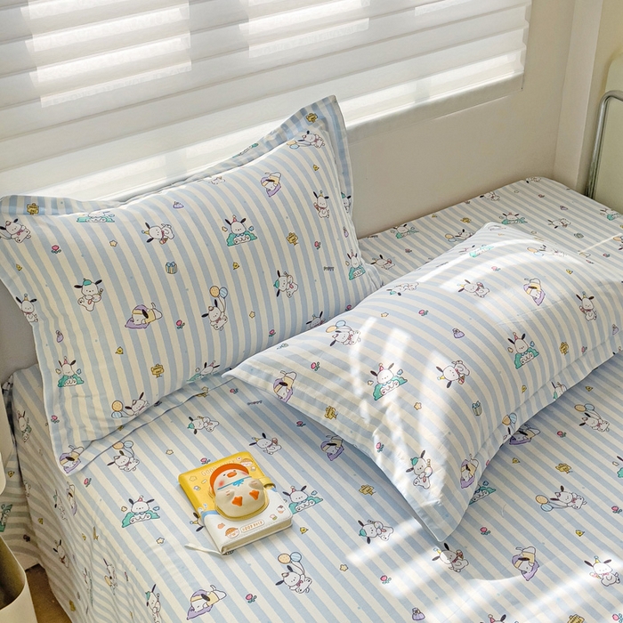 91家纺网 家纺一手货源 找家纺 春雨家居 2025新款春夏卡通印花全棉单枕套 3.兔兔乐园