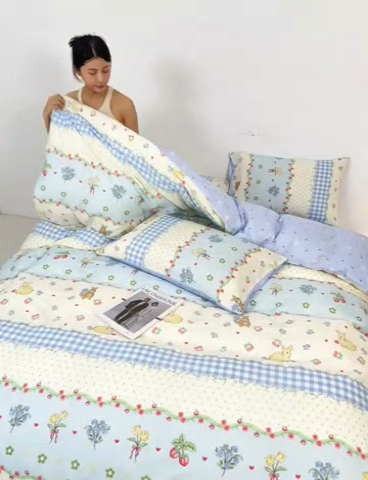 91家纺网 家纺一手货源 找家纺 潮邦创意家居 2025特价春夏新款13070全棉四件套 【第一批】 云瑶花园