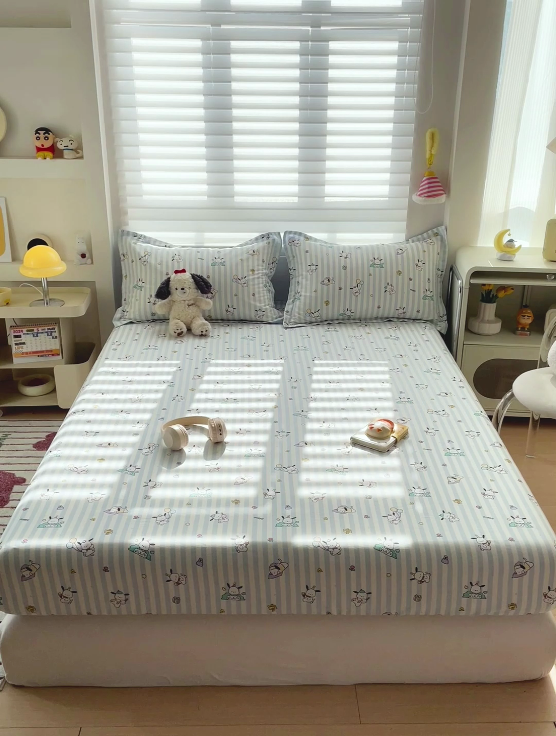 91家纺网 家纺一手货源 找家纺 春雨家居 2025新款春夏卡通印花全棉单床笠 兔兔乐园