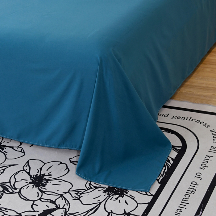 91家纺网 家纺一手货源 找家纺 梵巢2025新款水洗棉床单三件套 海青