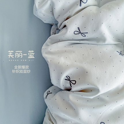 91家纺网 家纺一手货源 找家纺 （总）逸尚阁 2025新款针织双层纱印花四件套（提供买家秀）