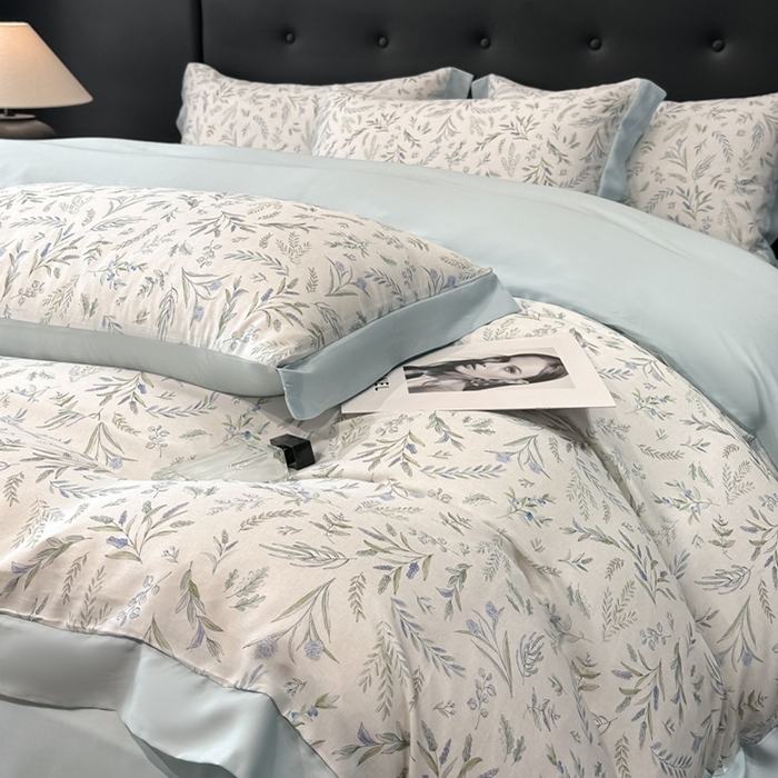 91家纺网 家纺一手货源 找家纺 迷尚家居 2025新款100%莱赛尔数码印花四件套 小音禾