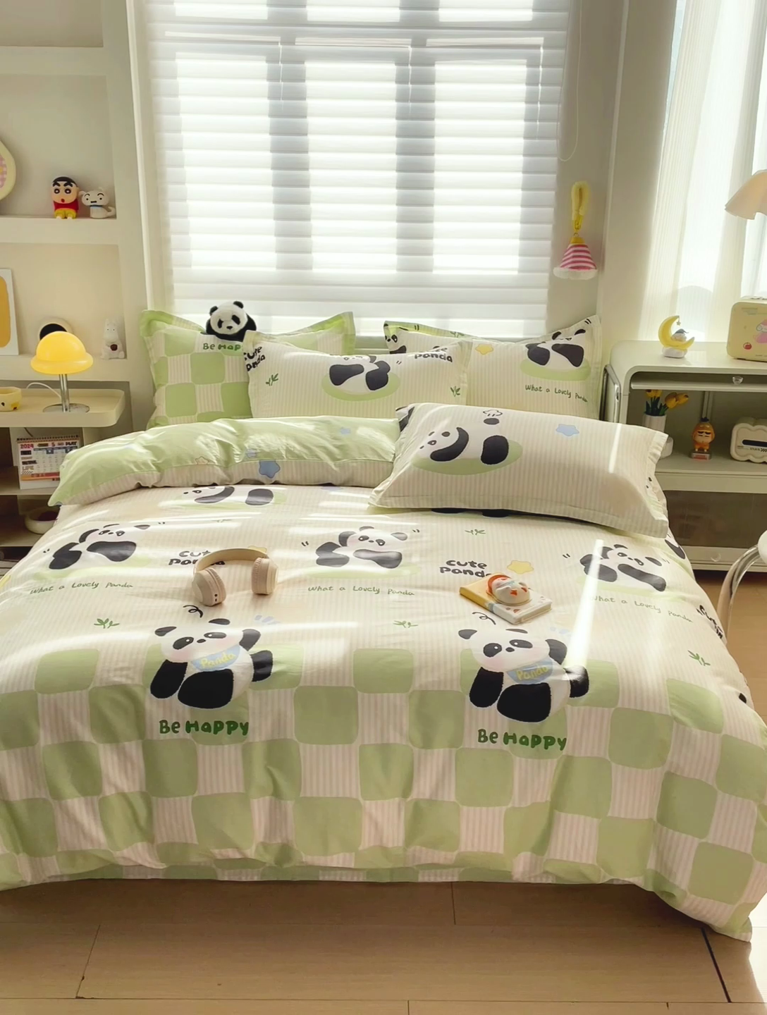 91家纺网 家纺一手货源 找家纺 春雨家居 2025新款春夏卡通印花全棉单被套 小熊猫