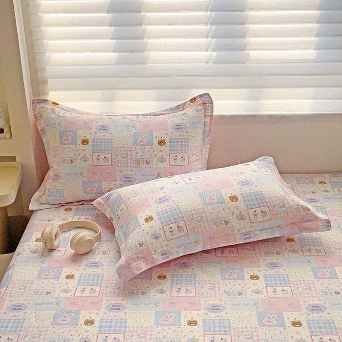 91家纺网 家纺一手货源 找家纺 春雨家居 2025新款春夏卡通印花全棉单枕套 14.甜心乐园