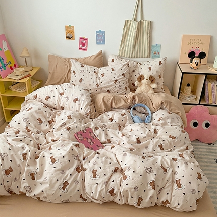 91家纺网 家纺一手货源 找家纺 卡斯诺家纺馆 2025新款水洗云朵棉四件套【下载文件夹包含买家秀】 云朵小熊