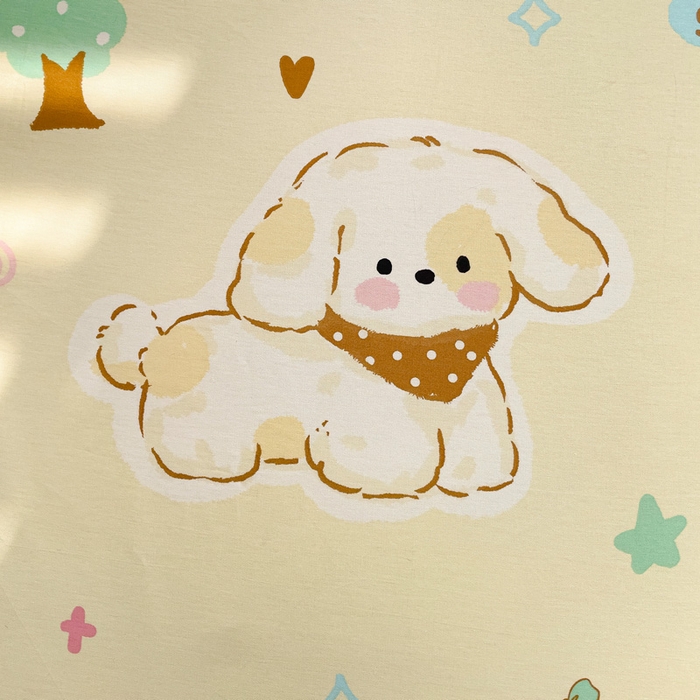 91家纺网 家纺一手货源 找家纺 春雨家居 2025新款春夏卡通印花全棉单床笠 萌趣乐园