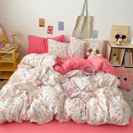 91家纺网 家纺一手货源 找家纺 卡斯诺家纺馆 2025新款水洗云朵棉四件套【下载文件夹包含买家秀】 一缕阳光