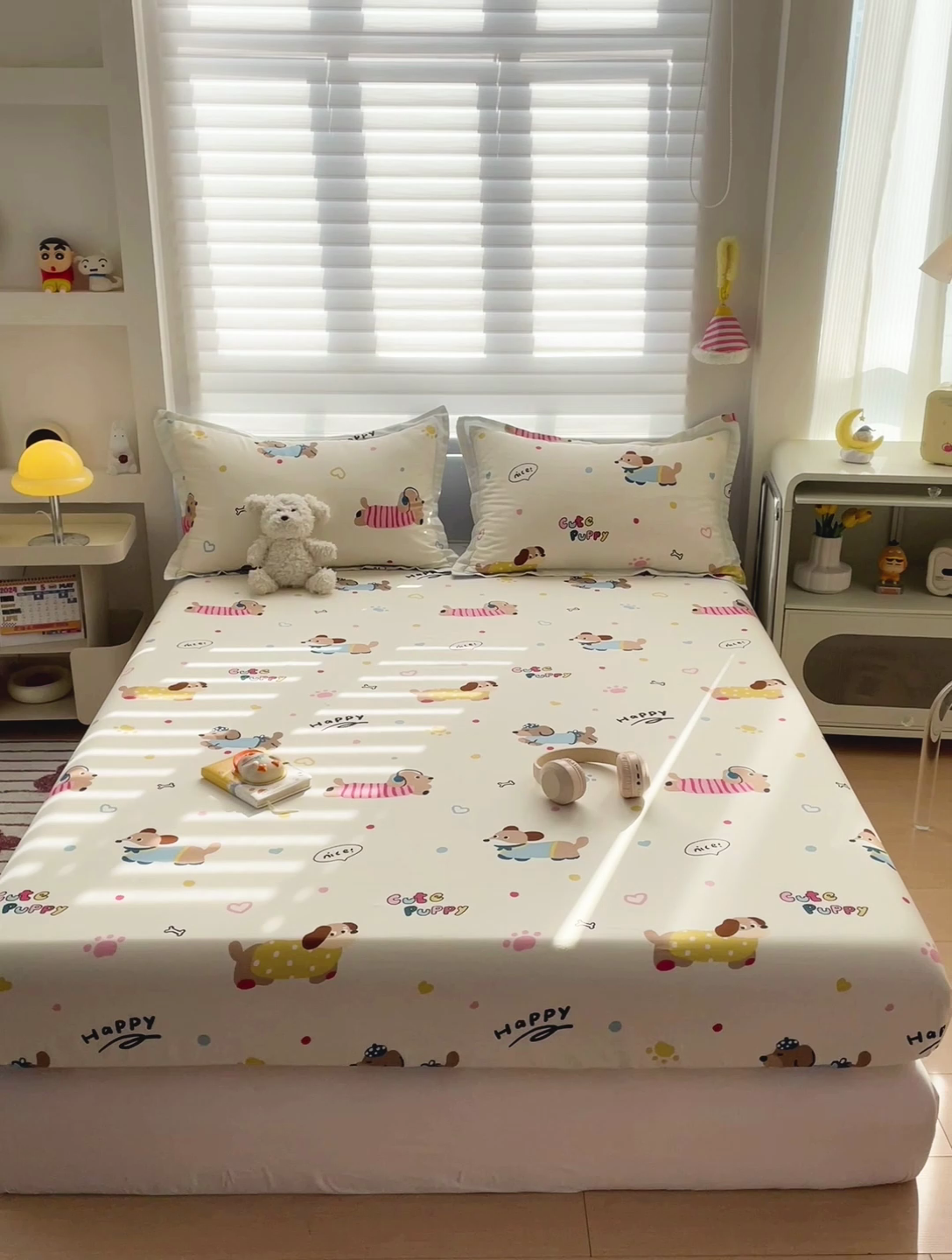 91家纺网 家纺一手货源 找家纺 春雨家居 2025新款春夏卡通印花全棉单床笠 童趣蜜歌