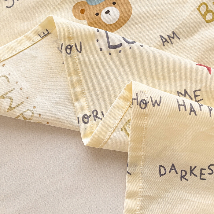 91家纺网 家纺一手货源 找家纺 春雨家居 2025新款春夏卡通印花全棉单床单 红星小熊