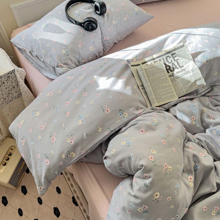 91家纺网 家纺一手货源 找家纺 逸尚阁 2025新款针织双层纱印花四件套（提供买家秀） 繁花