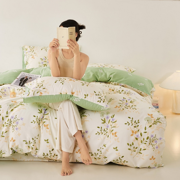 91家纺网 家纺一手货源 找家纺 潮邦创意家居 2025特价春夏新款13070全棉四件套 【第一批】 絮言