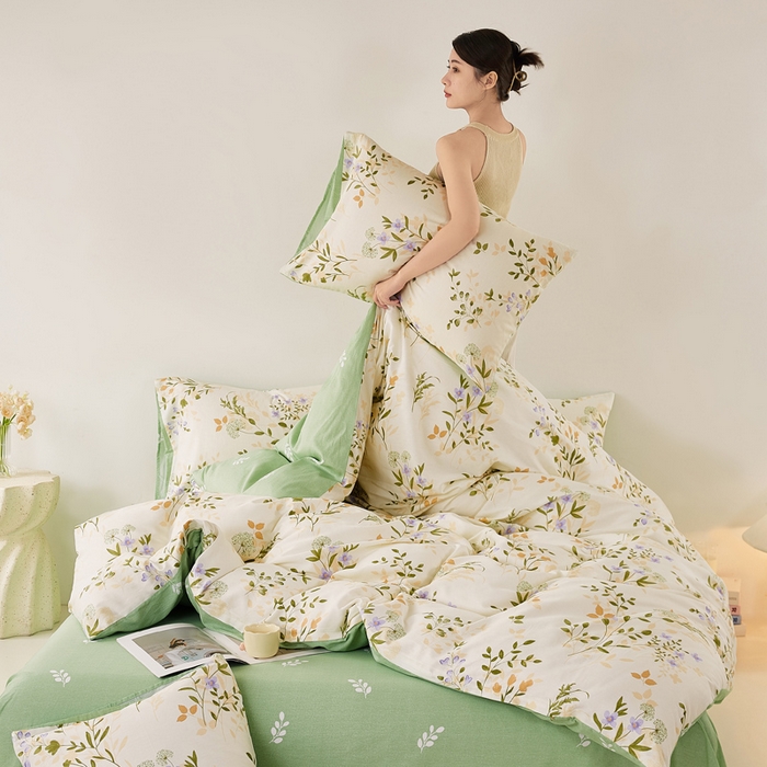 91家纺网 家纺一手货源 找家纺 潮邦创意家居 2025特价春夏新款13070全棉四件套 【第一批】 絮言