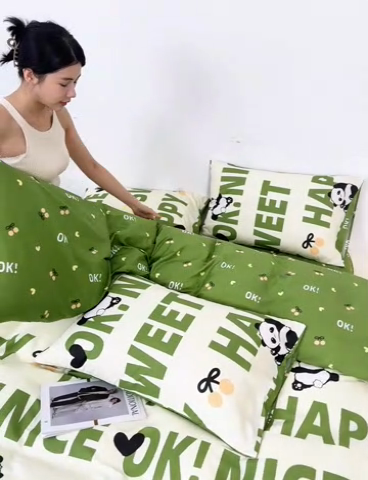 91家纺网 家纺一手货源 找家纺 潮邦创意家居 2025特价春夏新款13070全棉四件套 【第一批】 功夫熊猫