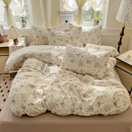 逸尚阁 2025新款针织双层纱印花四件套（提供买家秀） 花恋