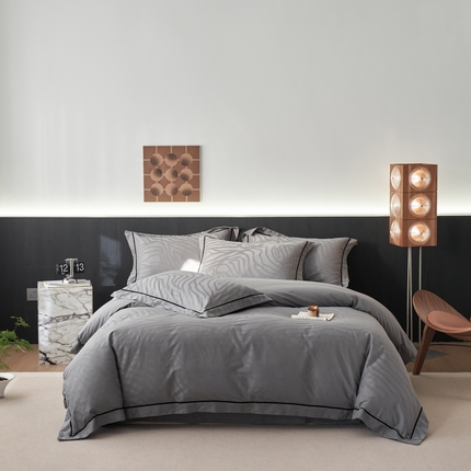 91家纺网 家纺一手货源 找家纺 （总）三朵全棉60S贡缎长绒棉大提花四件套-花序系列