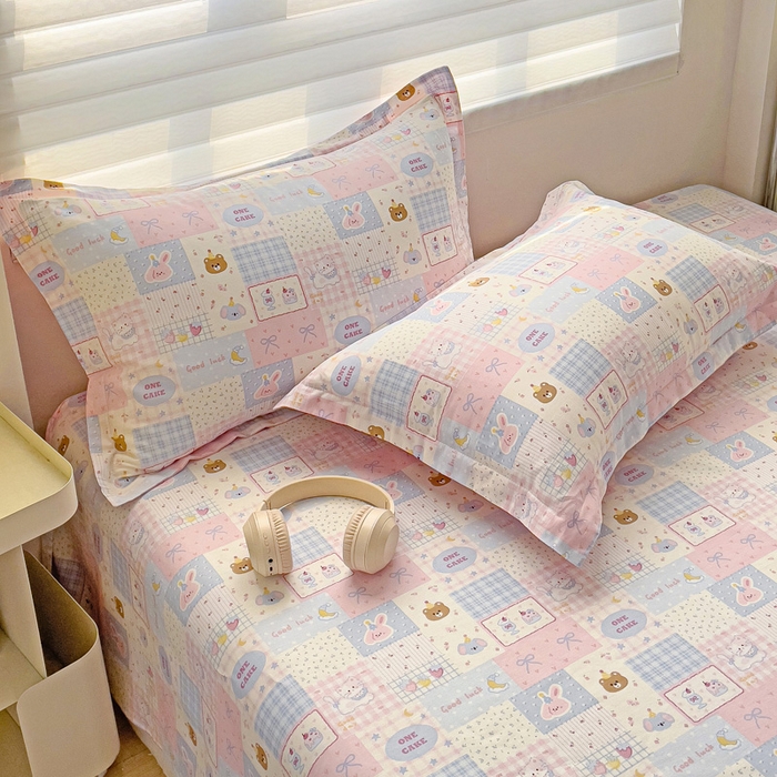 91家纺网 家纺一手货源 找家纺 春雨家居 2025新款春夏卡通印花全棉单枕套 14.甜心乐园